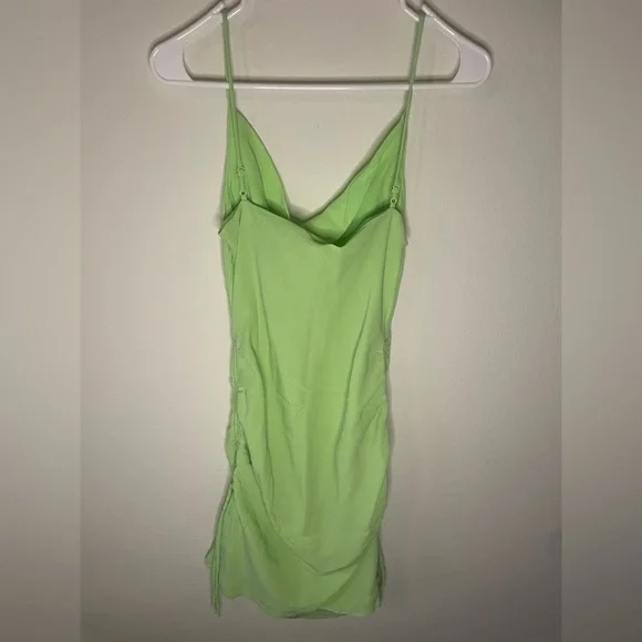 Staud convertible ruched mini neon green dress - Picture 6 of 6